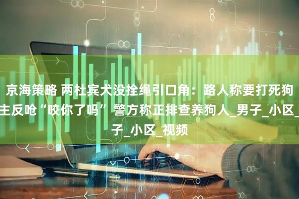 京海策略 两杜宾犬没拴绳引口角：路人称要打死狗，狗主反呛“咬你了吗” 警方称正排查养狗人_男子_小区_视频